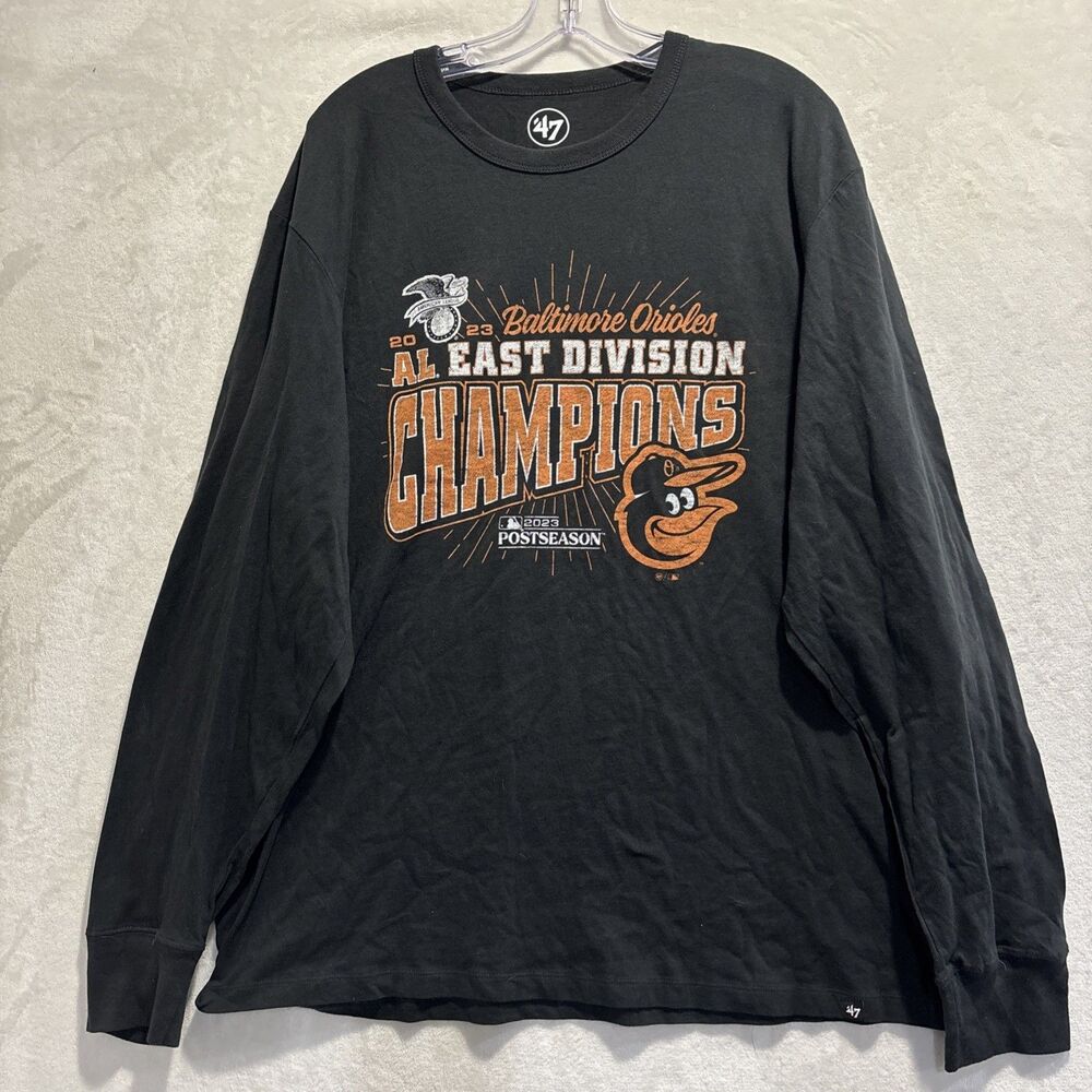 '47 Baltimore Orioles 2023 AL East Division Champions Black Shirt Men's XXL NWT